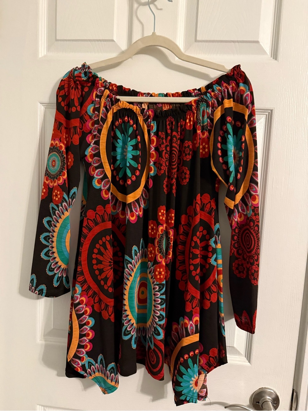 Off-Shoulder Floral Medallion Women’s Top